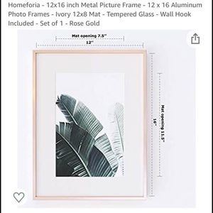New rose gold matted picture frame